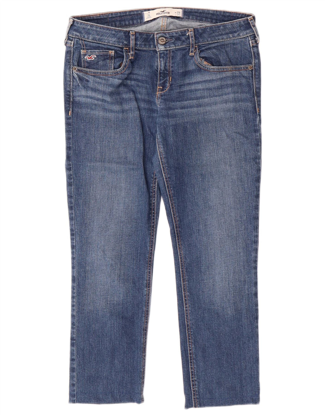 Hollister Jean court pour femme US 7 Medium W28 L24 Bleu