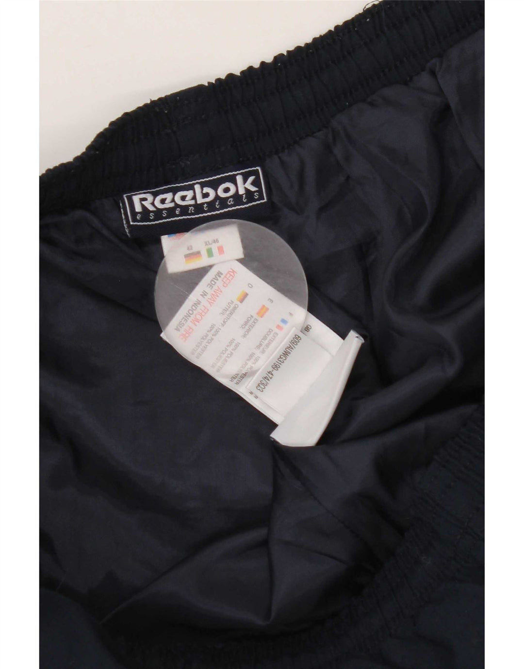 Reebok Pantalon de survêtement pour femme UK 16 Large Bleu Marine Polyester