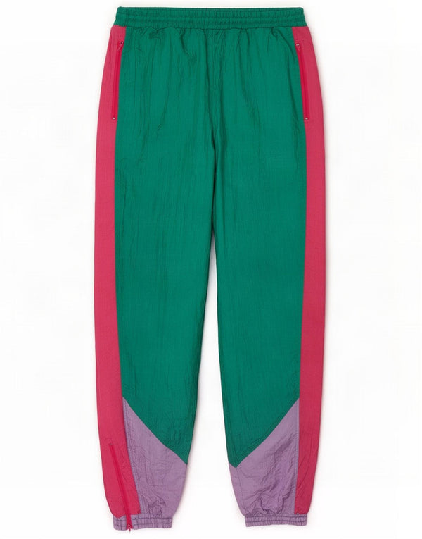 Vintage Pantalon de survêtement pour femme Joggers Large Green Colourblock Retro