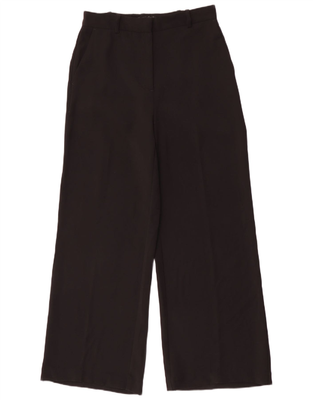 Zara Pantalon Chino Large Femme Moyen W28 L29 Noir Polyester