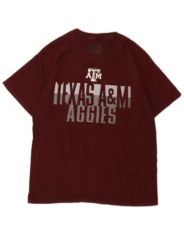 RUSSELL ATHLETIC T-shirt graphique pour homme UK 38/40 Bordeaux moyen