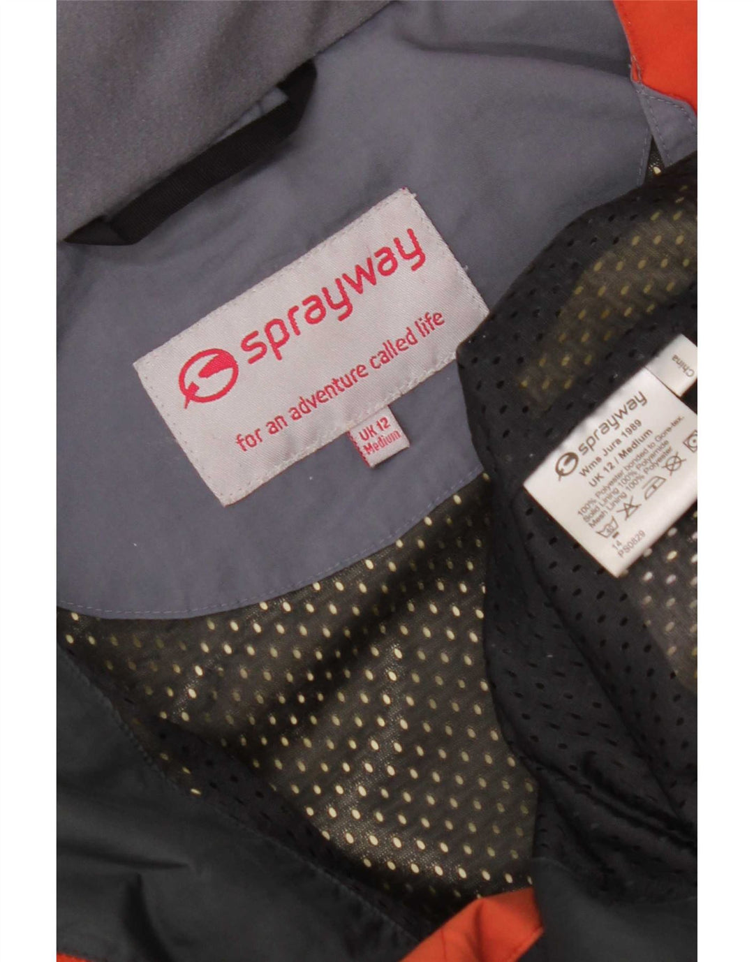 Sprayway Veste de pluie à capuche pour femme UK 12 Orange moyen Polyester