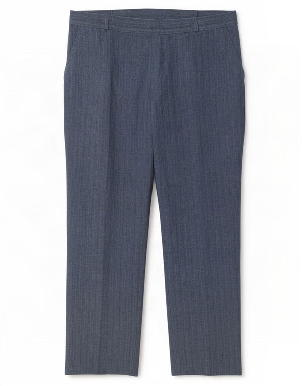 Marks & Spencer Pantalon décontracté pour femme UK 16 Large W34 L28 Bleu à fines rayures