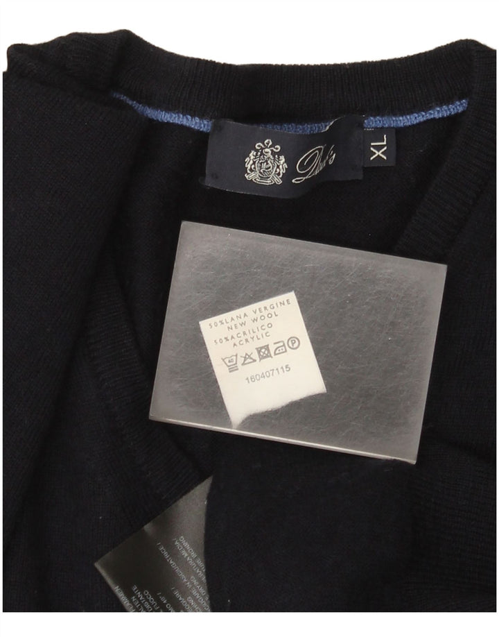 Dack's Pull Col V Homme XL Bleu Marine Laine