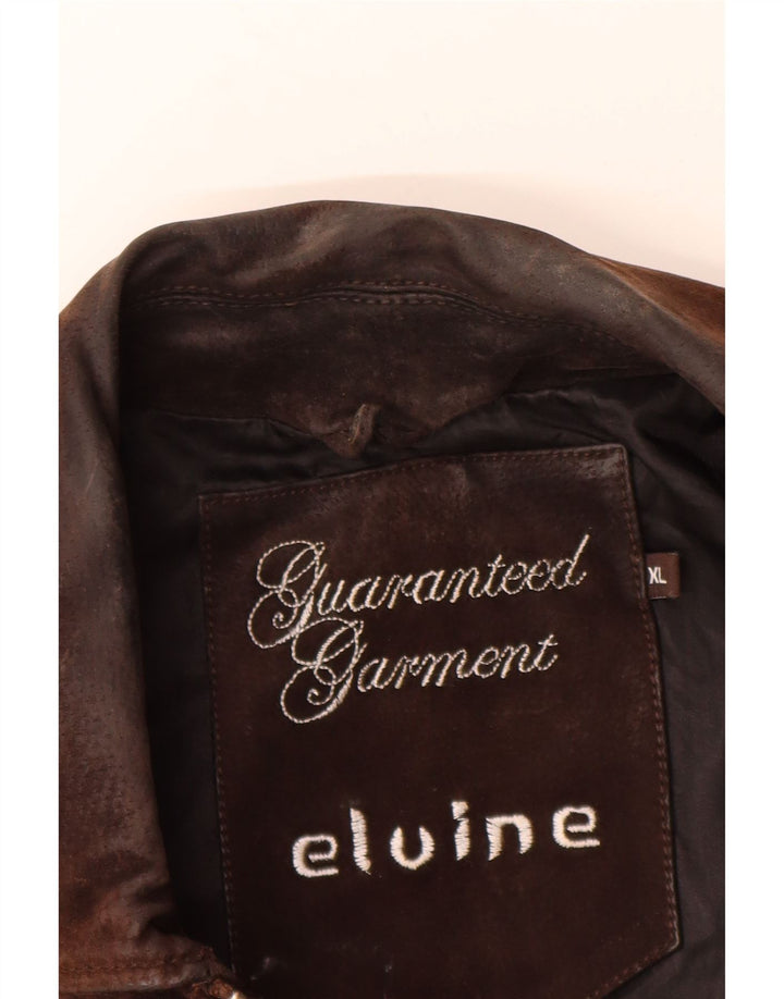 ELVINE Veste Bomber en Daim pour Homme UK 42 XL Cuir Marron