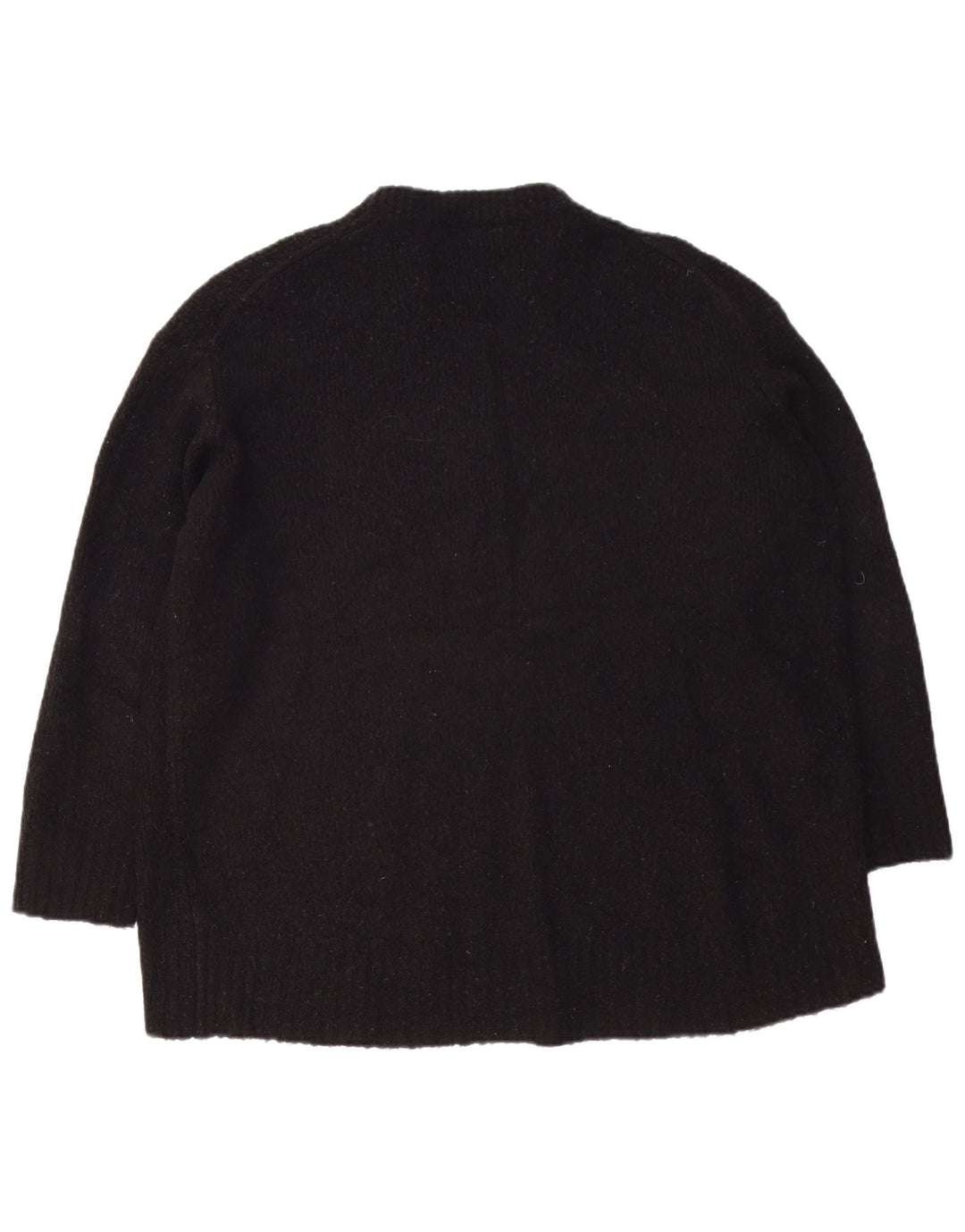 Zara Pull surdimensionné à col rond pour femme UK 14 Acrylique noir moyen