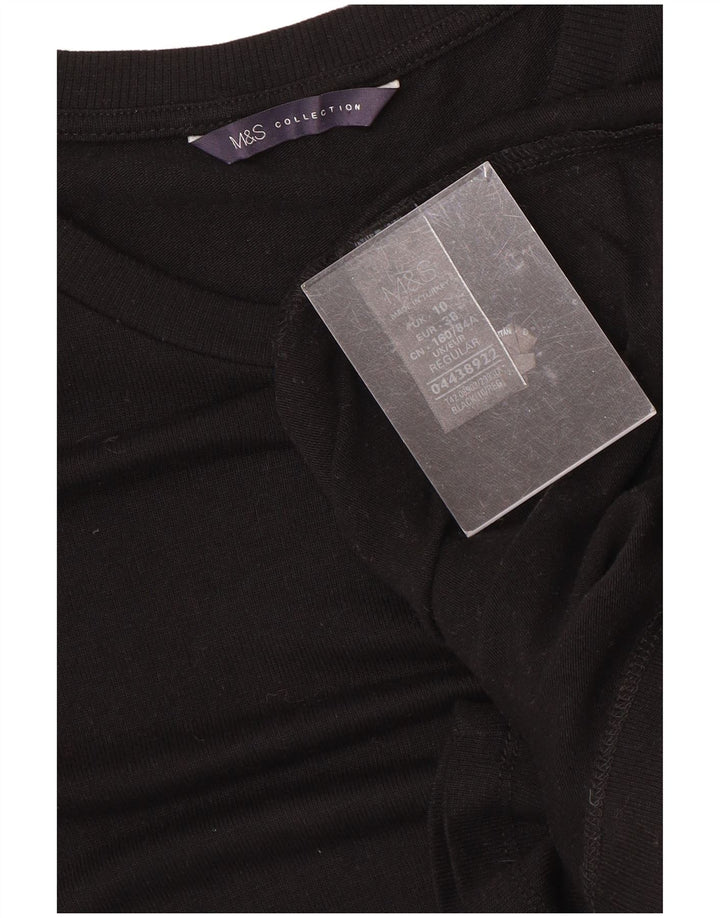 MARKS & SPENCER Robe fourreau à manches 3/4 pour femme UK 10 Small Noir Polyester