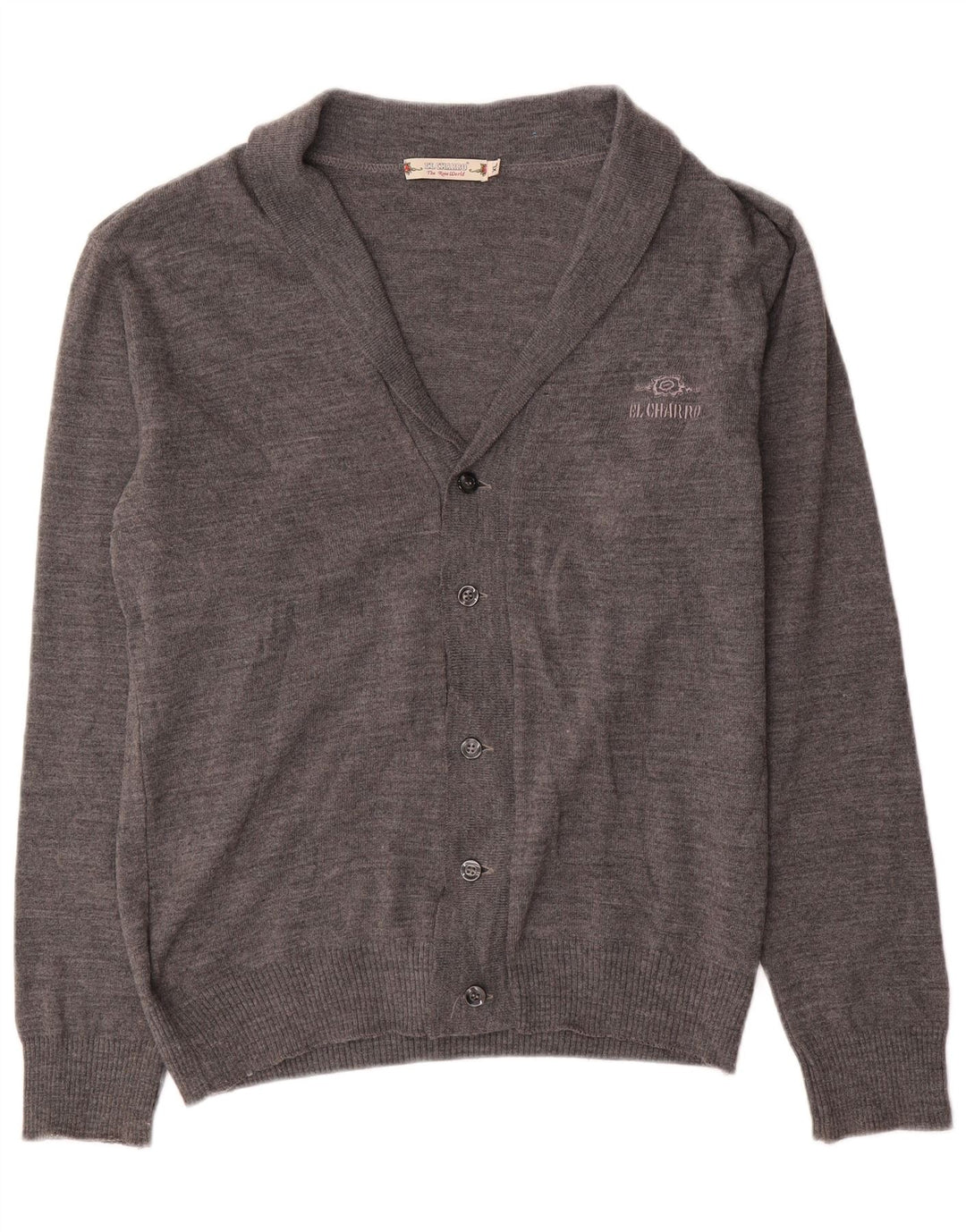 El Charro Pull Cardigan Homme XL Gris Laine
