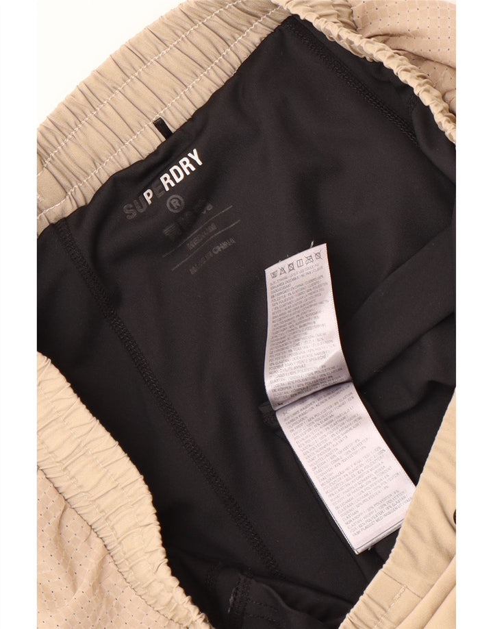 Superdry Short de Sport Homme Beige Moyen Colorblock Polyester