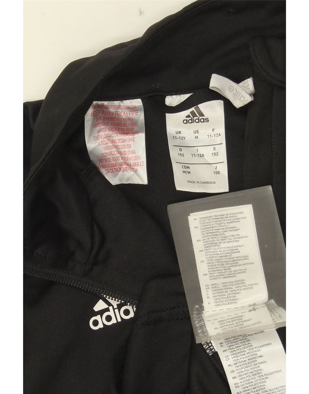 Veste de survêtement Adidas Climalite Garçon 11-12 ans Noir Polyester