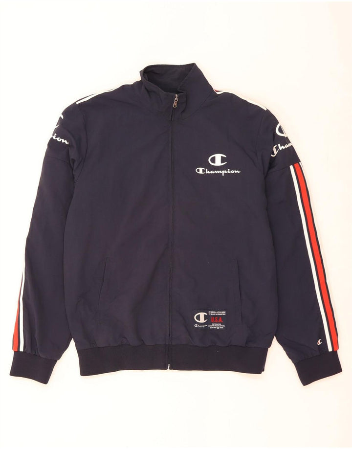CHAMPION Veste de Survêtement Graphique Homme Bleu Marine Moyen