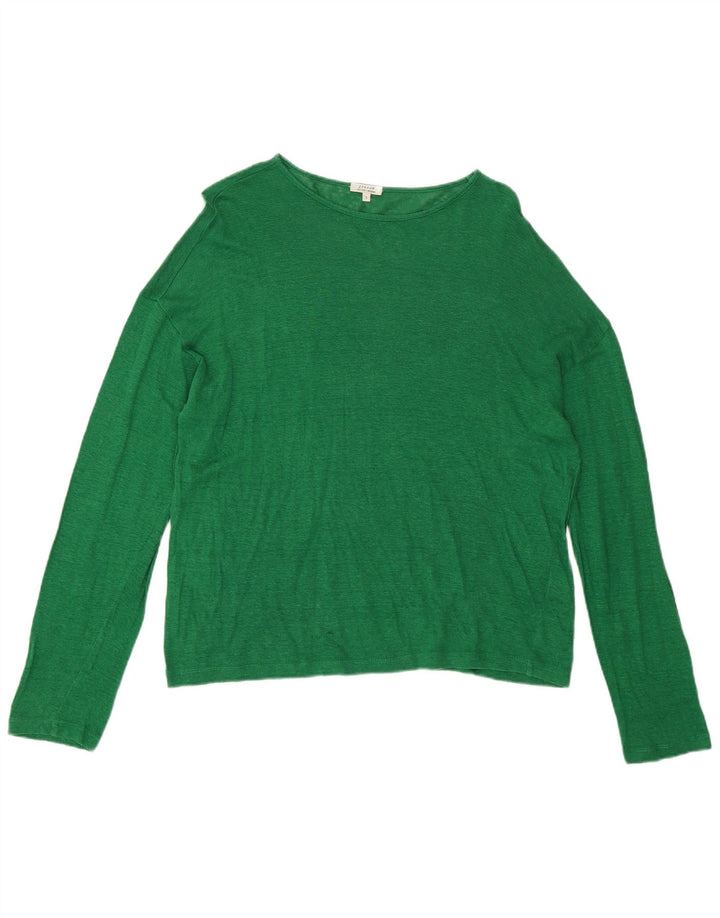 Jigsaw Haut surdimensionné à manches longues pour femme UK 10 Petit Vert