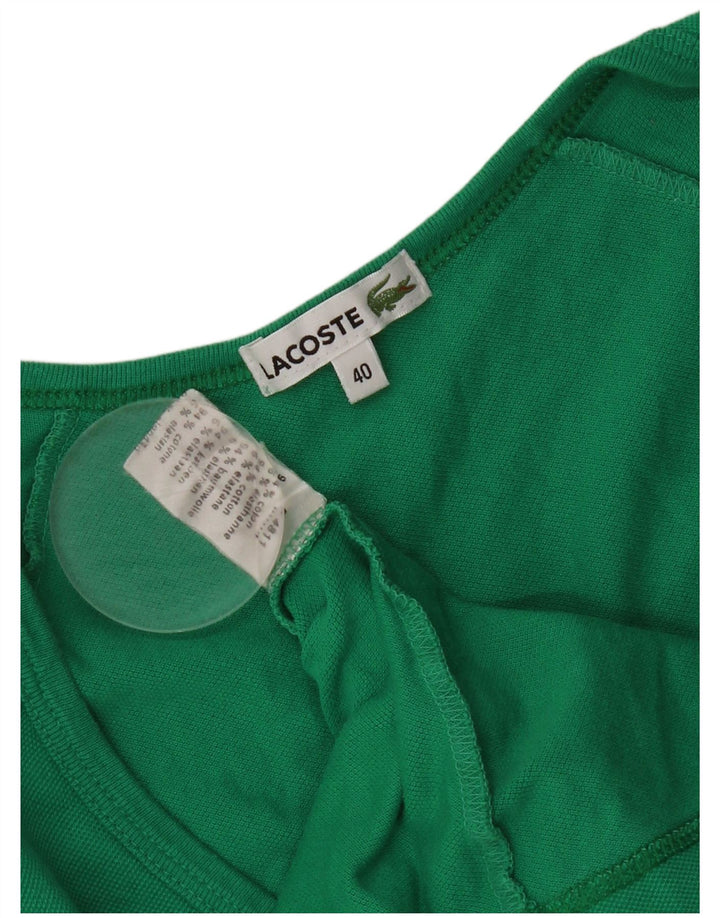 Lacoste T-Shirt Femme Top Taille 40 Coton Vert Moyen
