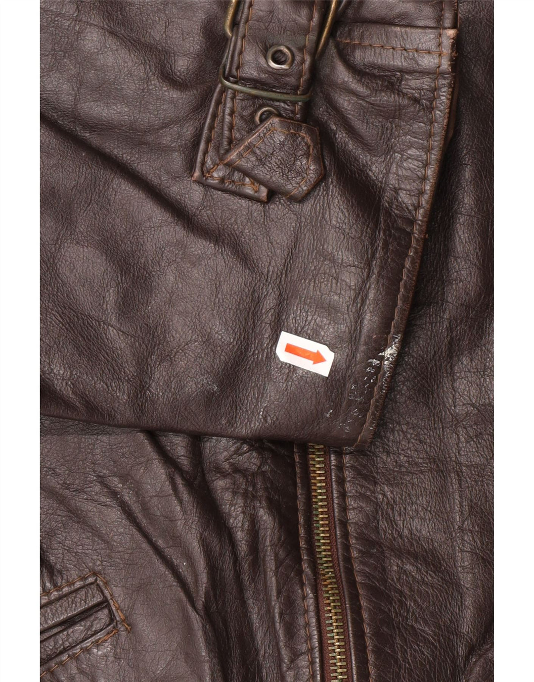 VINTAGE Veste en cuir homme UK 42 XL Cuir marron