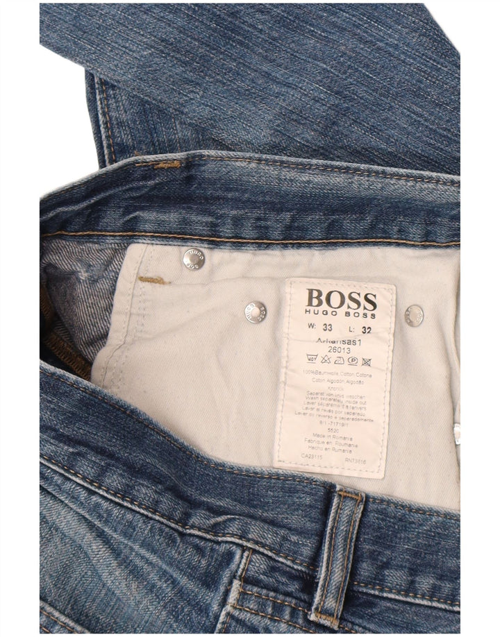 Hugo Boss Jean droit W33 L32 en coton bleu pour homme