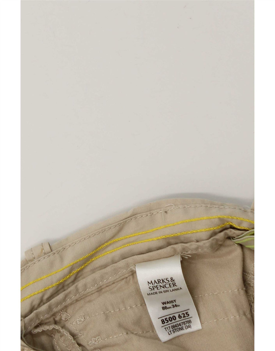 Marks & Spencer Bermuda cargo pour homme W34 Grand coton beige
