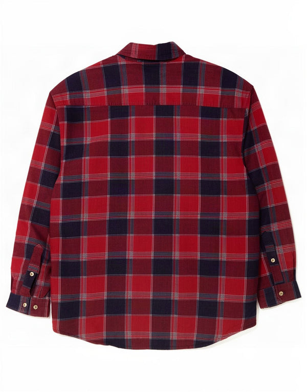 Chemise identique en flanelle de bûcheron pour homme Taille 45/46 2XL Coton à carreaux bordeaux