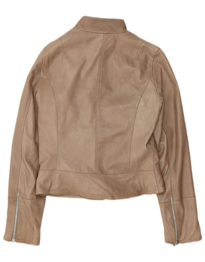 XETRA Veste de motard en cuir court pour femme IT 44 Cuir beige moyen