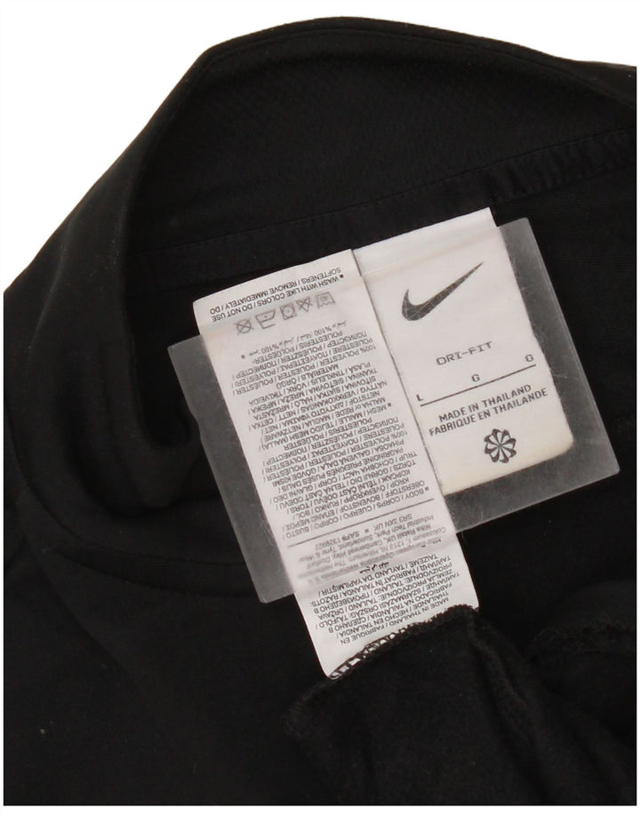 Nike Haut de survêtement Dri Fit avec col zippé et col zippé pour homme, grand, noir, color block