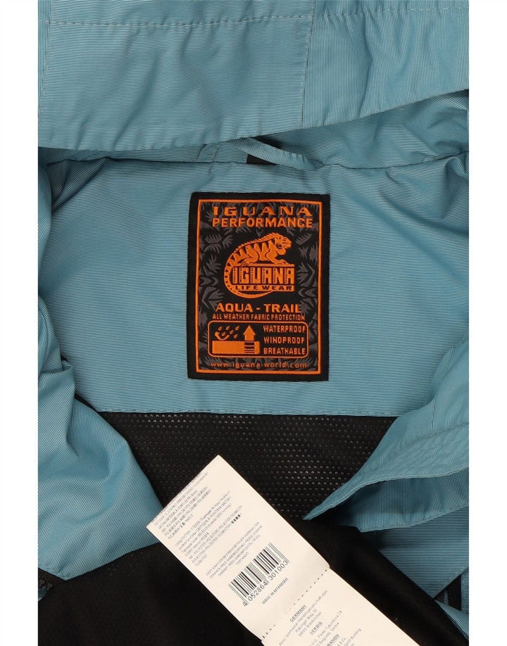 IGUANA Veste de pluie à capuche pour femme EU 40 Bleu moyen Nylon