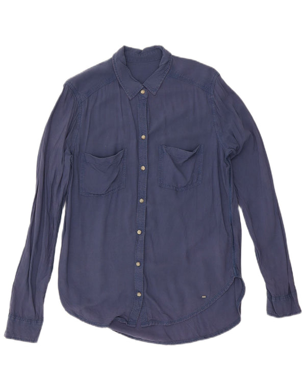 Abercrombie & Fitch Chemise Femme UK 14 Medium Bleu Marine Viscose