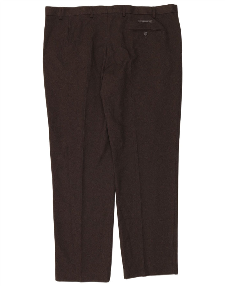Marks & Spencer Pantalon de costume coupe classique pour homme W44 L33 Marron Polyester