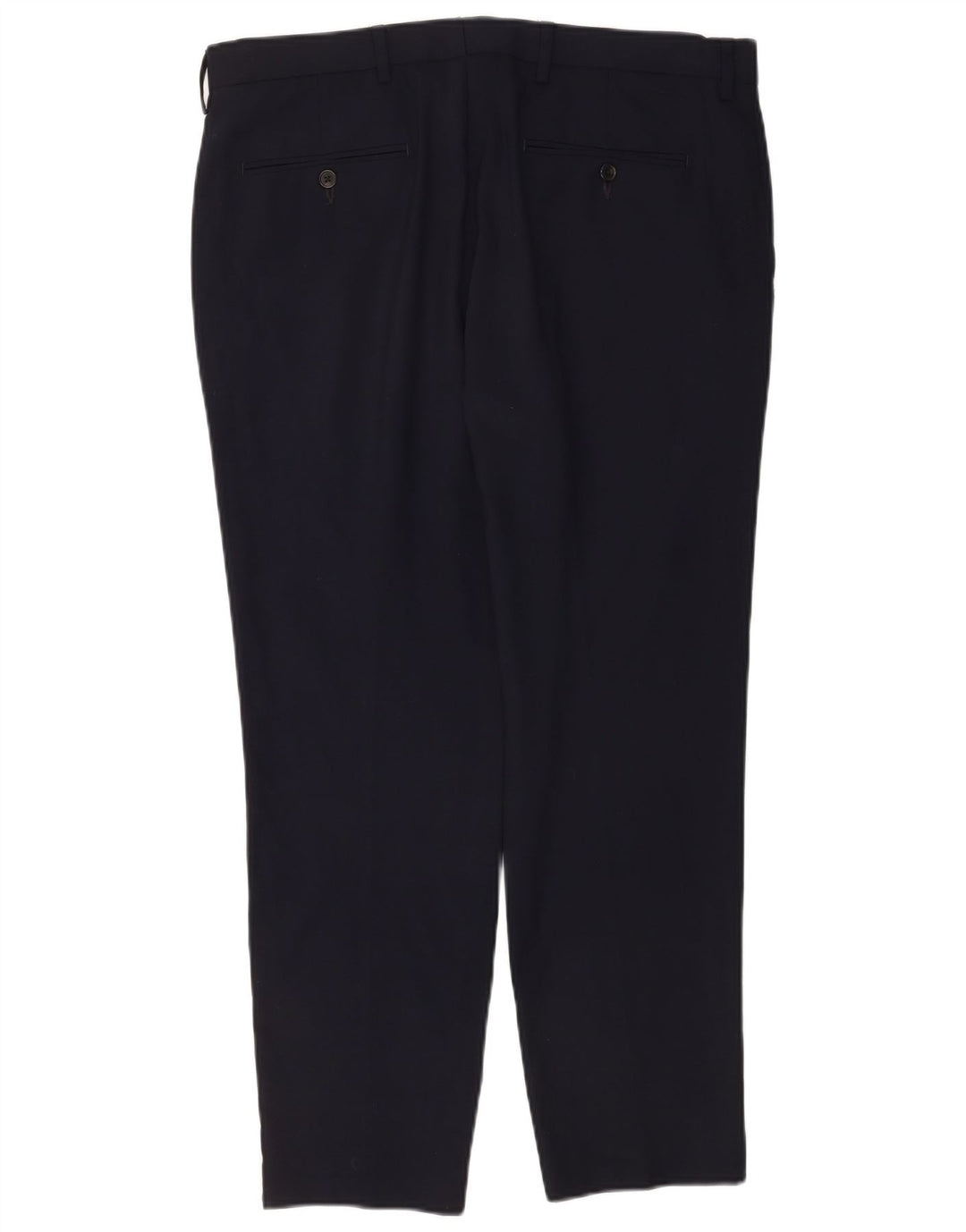 Marks & Spencer Pantalon Chino Droit Homme W36 L29 Bleu Marine Laine
