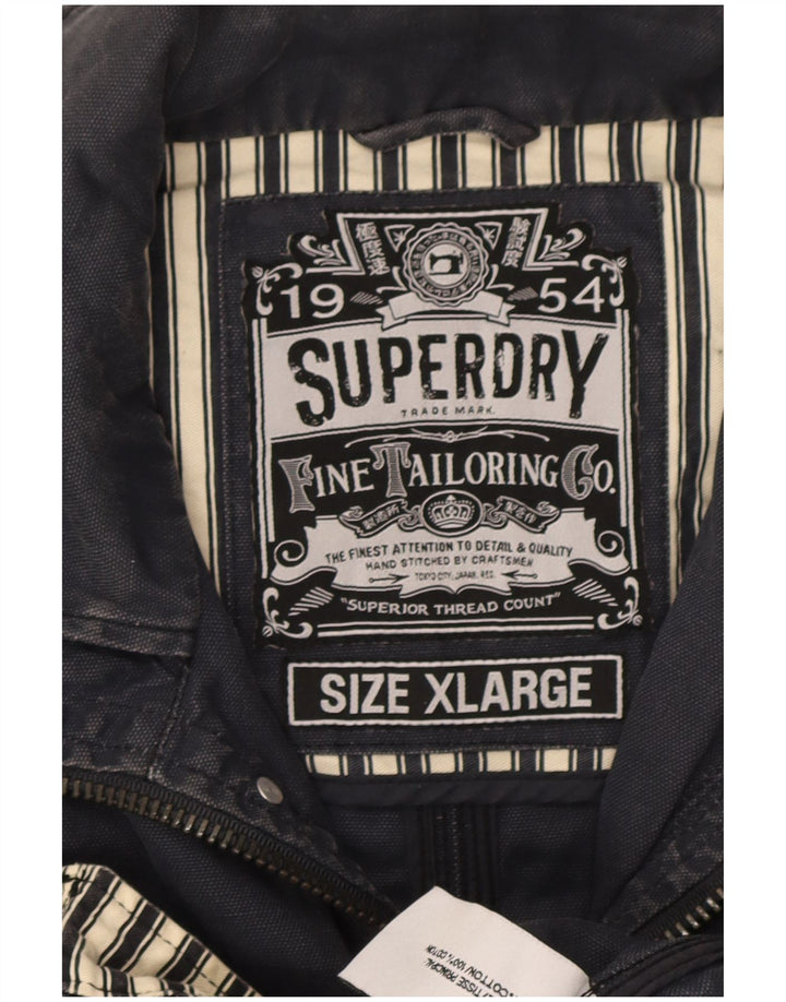 Superdry Veste utilitaire pour hommes UK 42 XL Bleu marine Coton