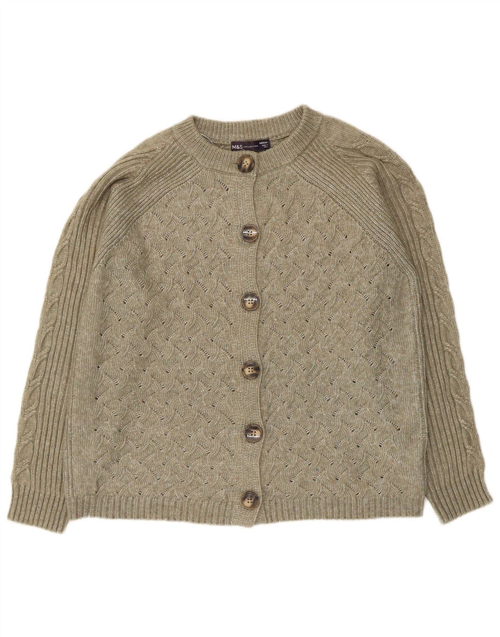 Marks & Spencer Pull Cardigan Femme UK 14 Kaki Moyen Polyester