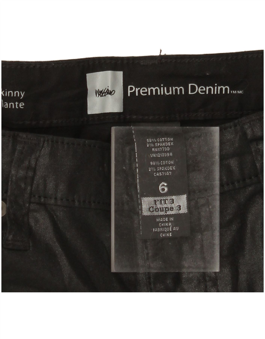 MOSSIMO Pantalon décontracté skinny pour femme US 6 Medium W30 L32 Coton noir