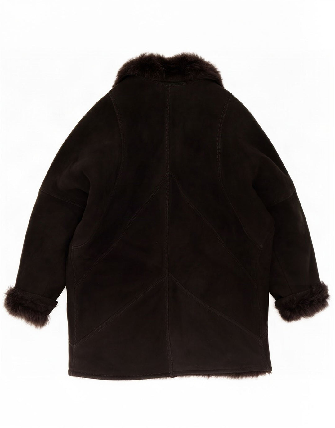 Veste en peau de mouton vintage pour femme IT 48 XL Noir