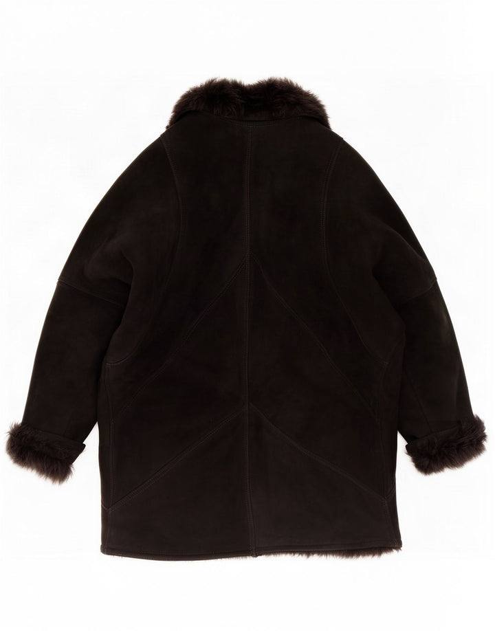 Veste en peau de mouton vintage pour femme IT 48 XL Noir