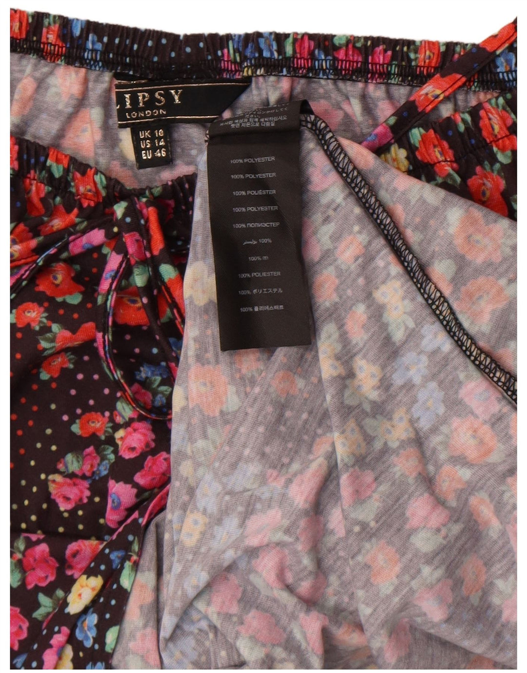 Lipsy Femme Robe Maxi UK 10 Petit Noir Floral Polyester