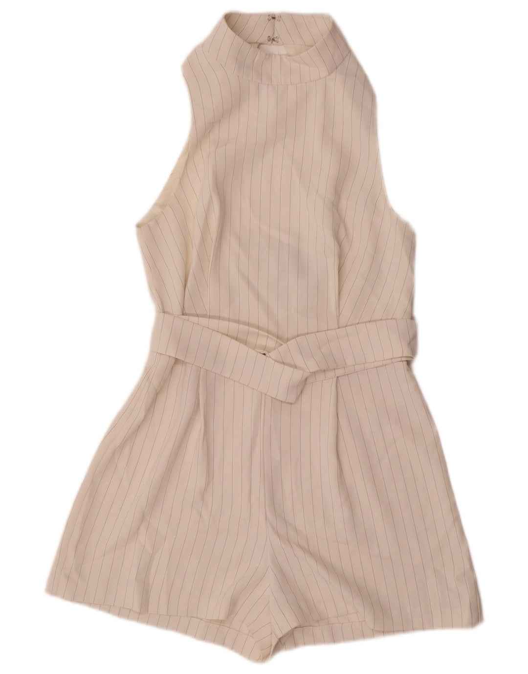 TOPSHOP Combishort sans manches pour femme UK 8 Petit polyester à fines rayures blanches