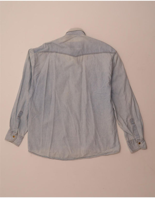 VINTAGE Chemise en Jean Homme Bleu Moyen