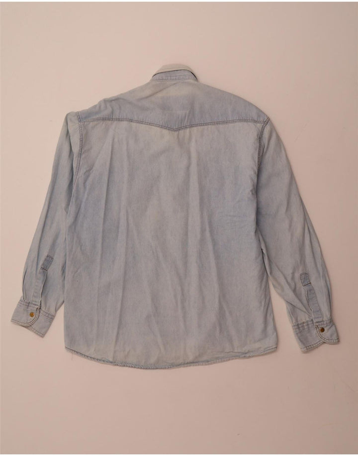 VINTAGE Chemise en Jean Homme Bleu Moyen
