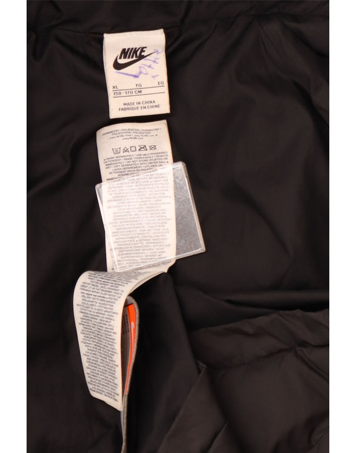 NIKE Veste matelassée à capuche pour garçon 13-14 ans XL Noir Colorblock Polyester