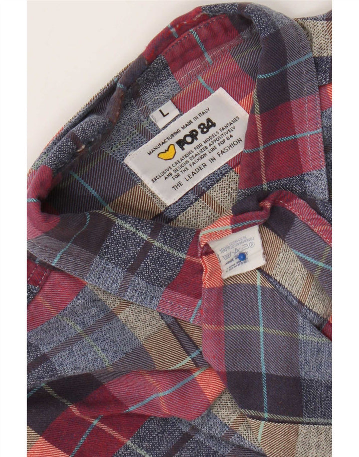 POP 84 Chemise Flanelle Homme Grand Carreau Multicolore Coton