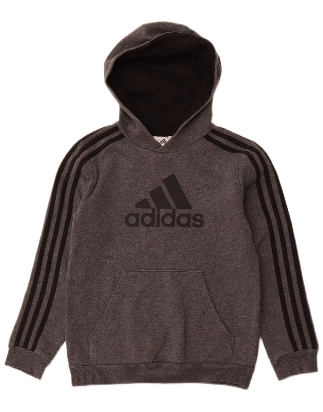 ADIDAS Pull à capuche graphique pour garçon 9-10 ans Gris Coton