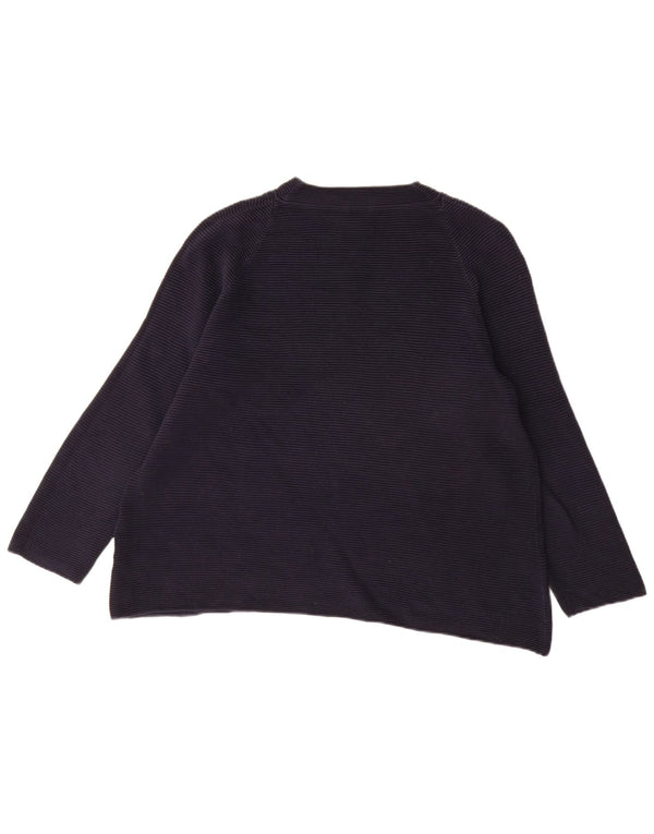 Cos Pull à col rond pour femme UK 14 Large Bleu marine en coton