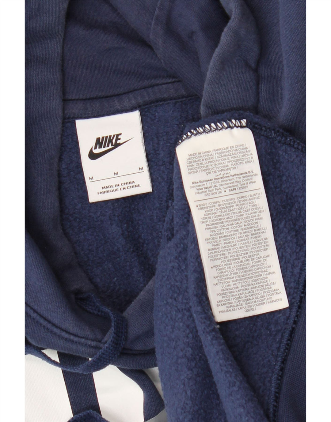 Nike Pull à capuche graphique en coton bleu marine moyen pour homme
