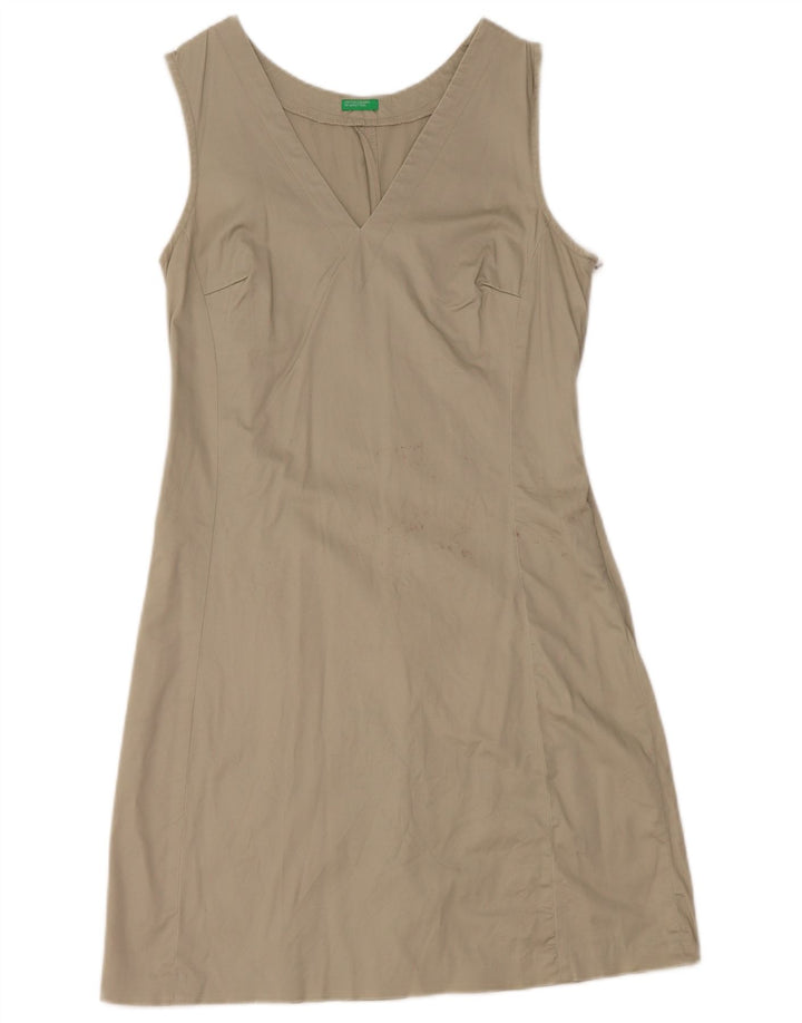 Benetton Robe fourreau sans manches pour femme UK 42 Kaki moyen
