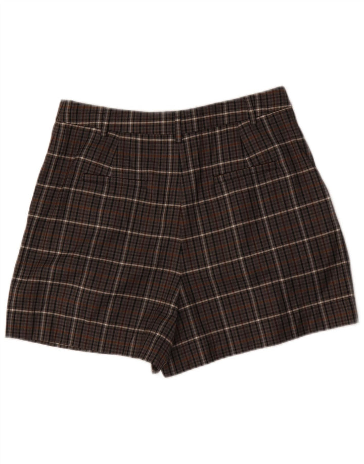 Tibi Short chino taille haute pour femme W32 en polyester à carreaux marron moyen