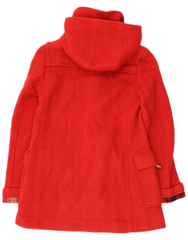 Topshop Duffle Coat à capuche pour femme UK 8 Petite laine rouge