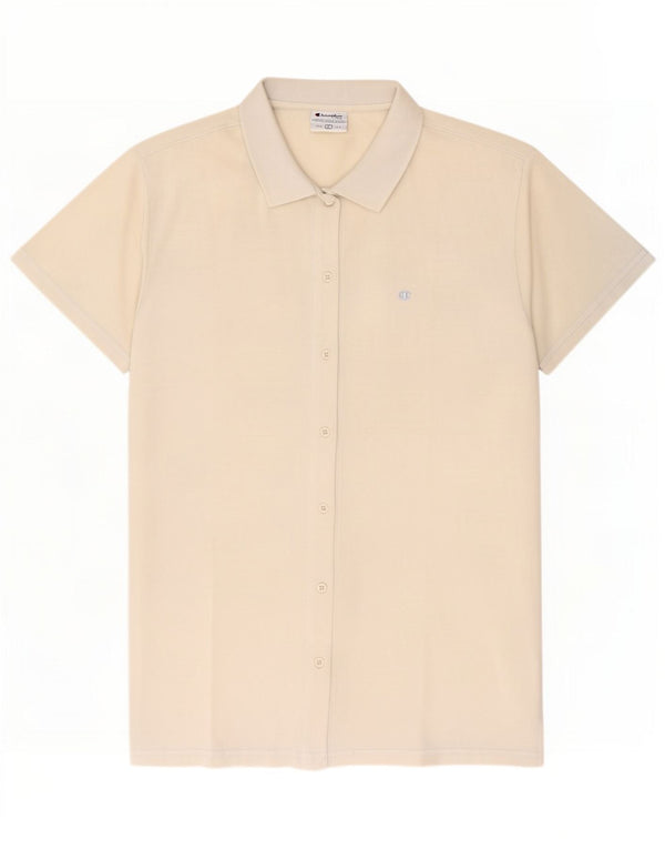 Champion Chemise à manches courtes pour femme UK 16 Large Gris Coton