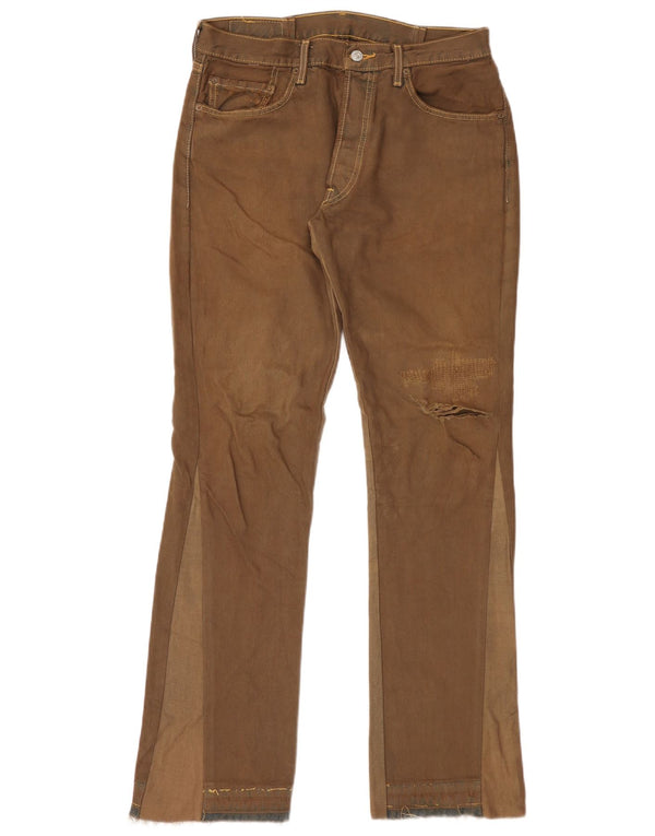 Levi's Jean Droit 501 Distressed Homme Marron W34 L30 Coton Colorblock