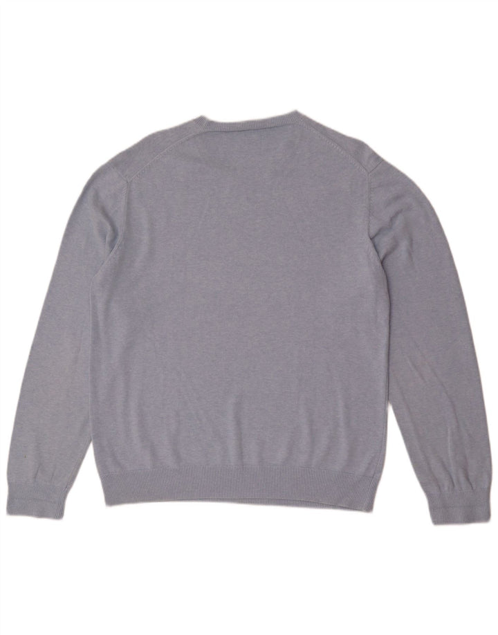French Connection Pull col rond homme en coton bleu moyen