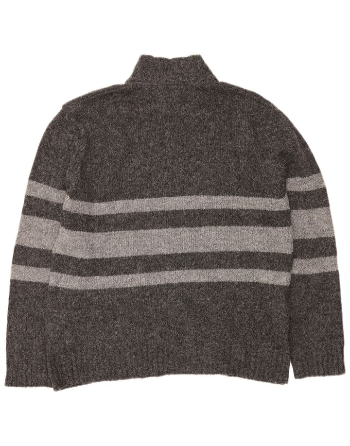 LEE Cardigan Homme Pull Large Gris Rayé Acrylique