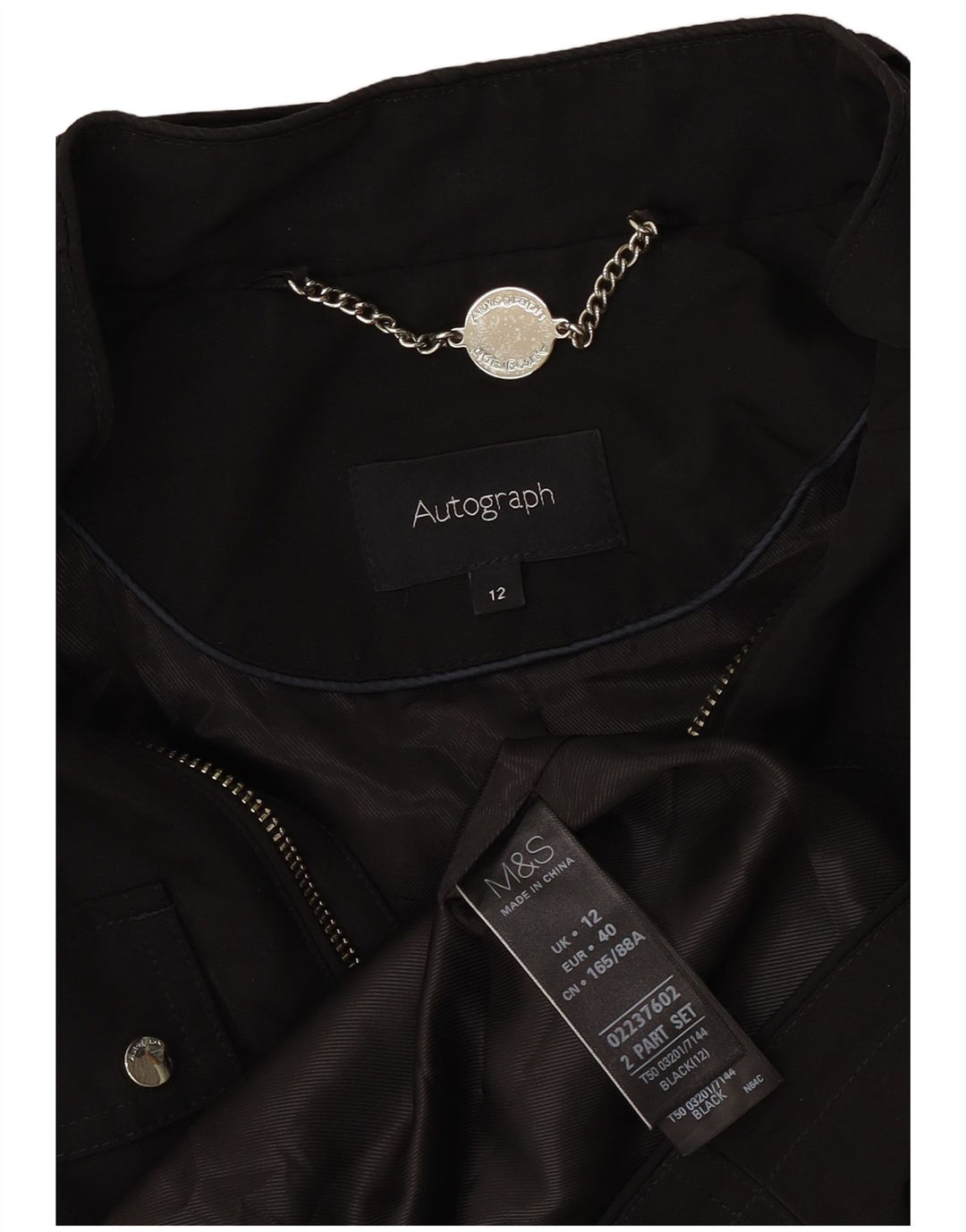 Marks & Spencer Veste utilitaire autographe pour femme UK 12 Medium Noir