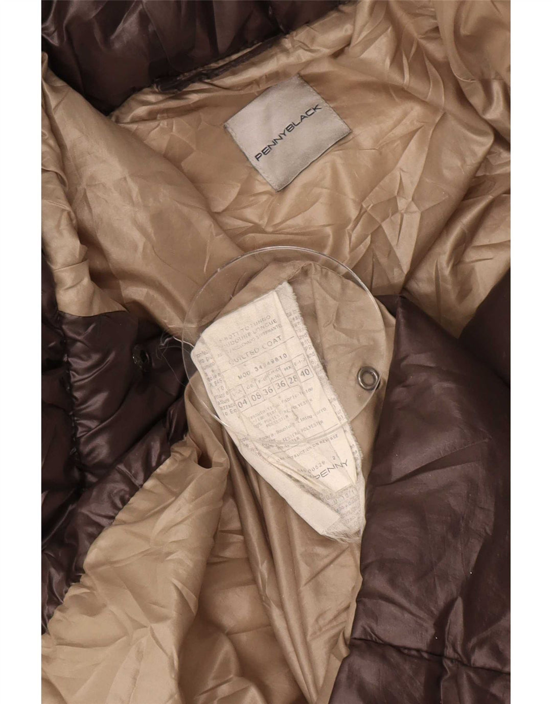Penny Black Manteau matelassé à double boutonnage pour femme UK 8 Petit Marron Polyester